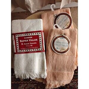 Vintage New Bundle Cannon Value and Cross Stitch Collectibles Guest Towels